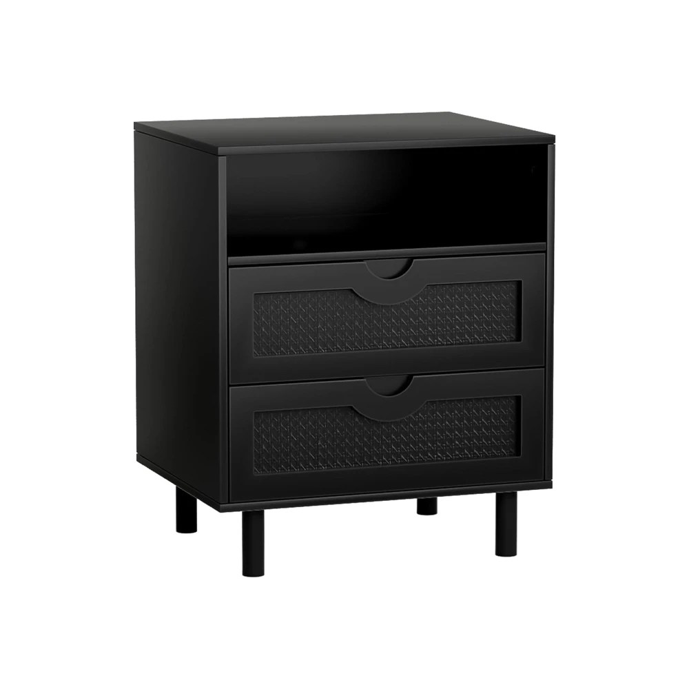 Giluta Rattan Nightstand with 2 Drawers