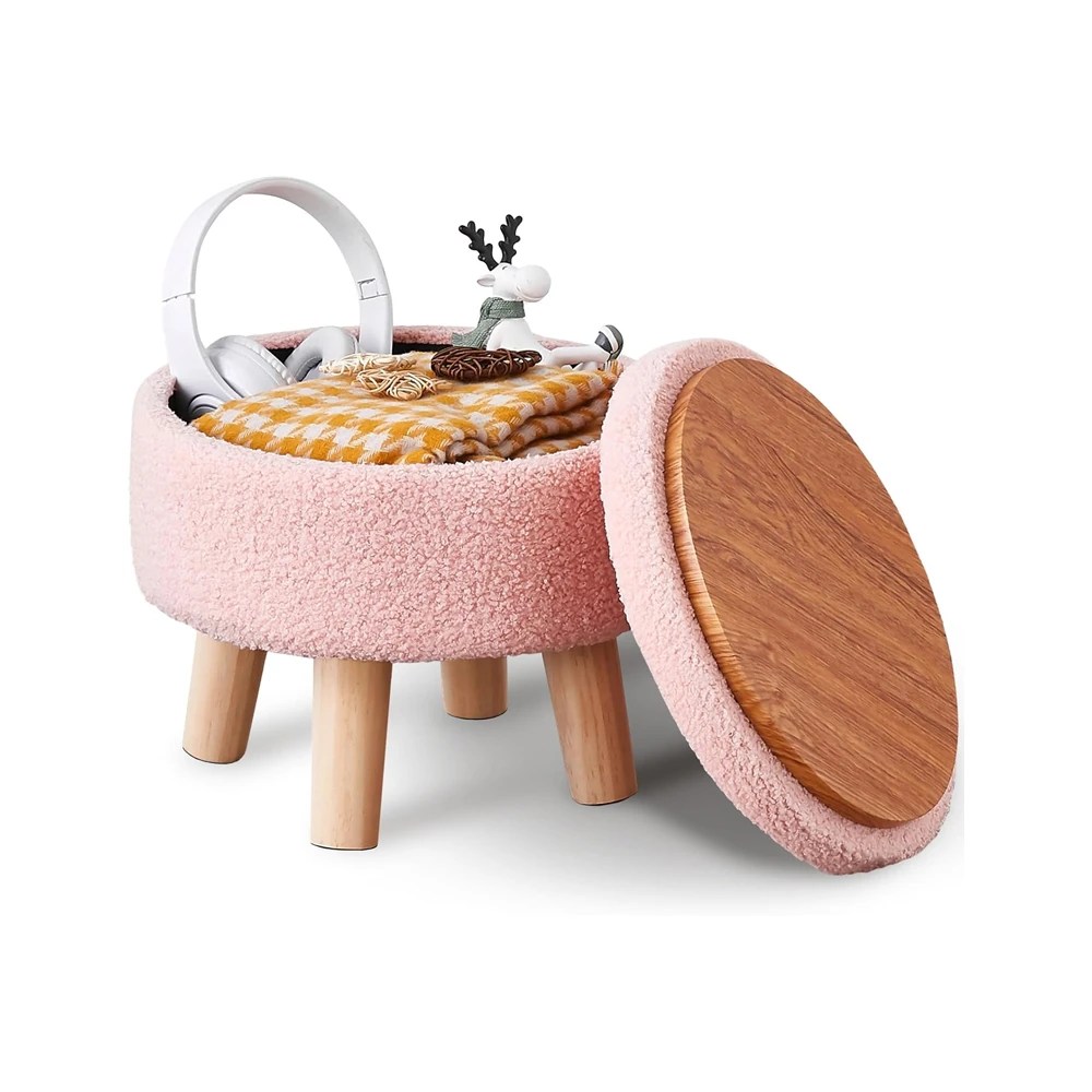 Modern Round Footrest with Soft Padded Seat